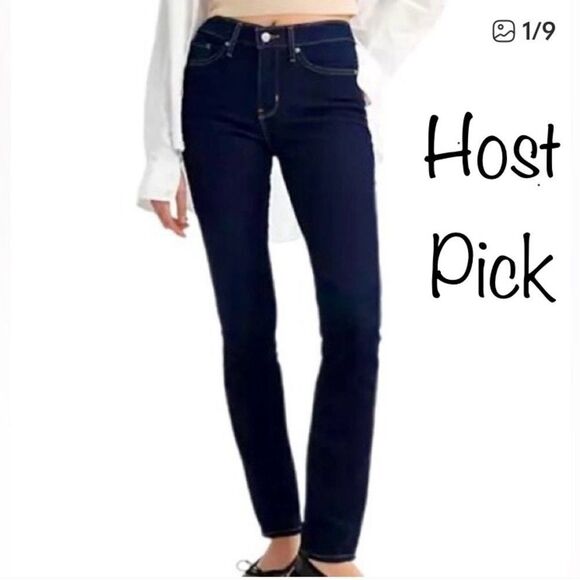 Levi’s 312 Shaping Slim Jeans in Dark Blue Women’s 33 - Picture 1 of 9